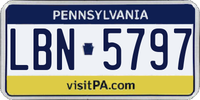 PA license plate LBN5797