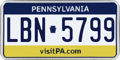 PA license plate LBN5799