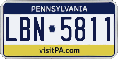 PA license plate LBN5811