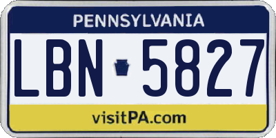 PA license plate LBN5827