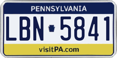 PA license plate LBN5841
