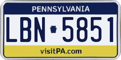 PA license plate LBN5851
