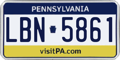 PA license plate LBN5861