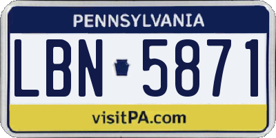 PA license plate LBN5871