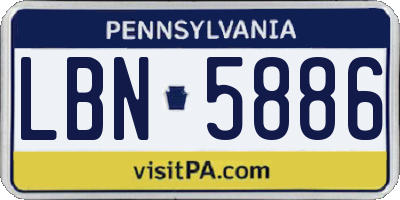 PA license plate LBN5886