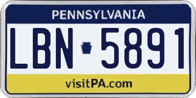 PA license plate LBN5891