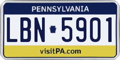 PA license plate LBN5901