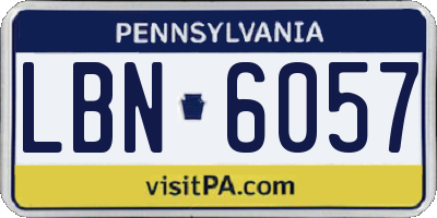 PA license plate LBN6057