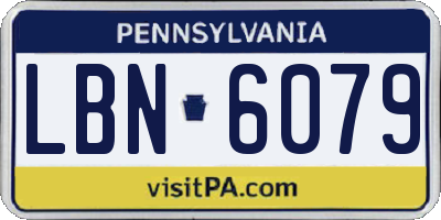 PA license plate LBN6079