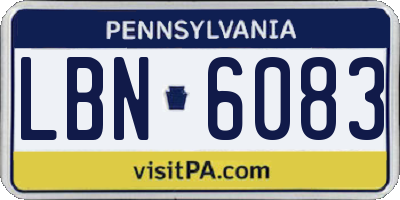 PA license plate LBN6083