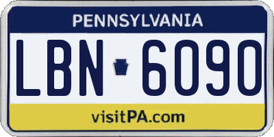 PA license plate LBN6090