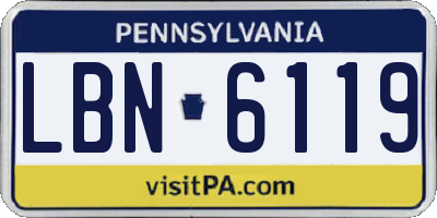 PA license plate LBN6119