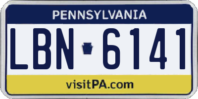 PA license plate LBN6141