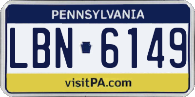 PA license plate LBN6149