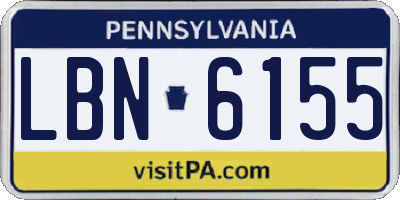 PA license plate LBN6155