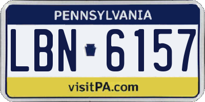 PA license plate LBN6157