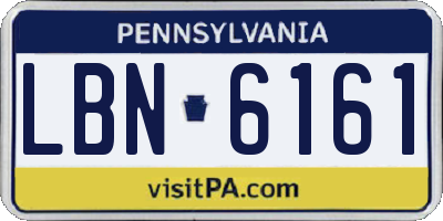 PA license plate LBN6161