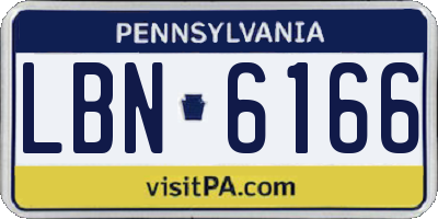 PA license plate LBN6166