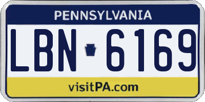 PA license plate LBN6169