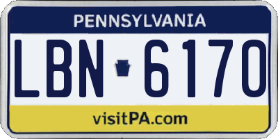 PA license plate LBN6170
