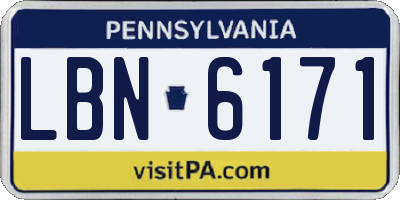 PA license plate LBN6171