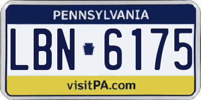 PA license plate LBN6175