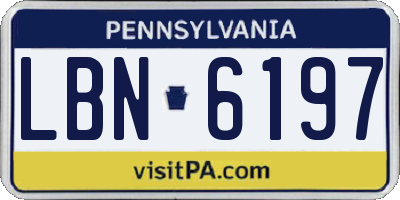 PA license plate LBN6197