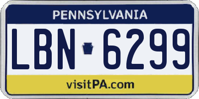 PA license plate LBN6299