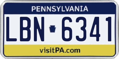 PA license plate LBN6341