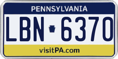 PA license plate LBN6370