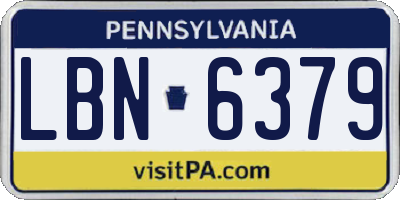 PA license plate LBN6379