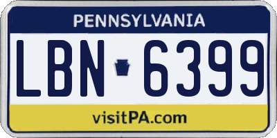 PA license plate LBN6399