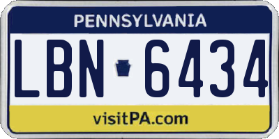 PA license plate LBN6434
