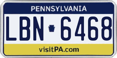 PA license plate LBN6468