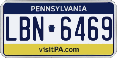 PA license plate LBN6469