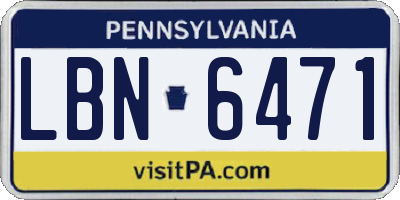 PA license plate LBN6471