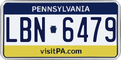 PA license plate LBN6479