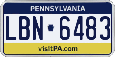 PA license plate LBN6483