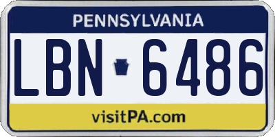 PA license plate LBN6486