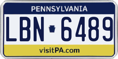 PA license plate LBN6489