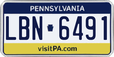 PA license plate LBN6491