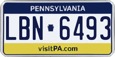PA license plate LBN6493