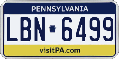 PA license plate LBN6499