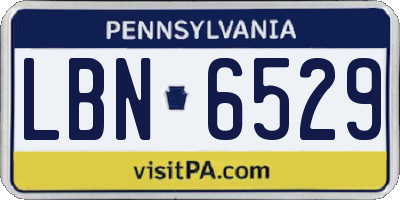PA license plate LBN6529