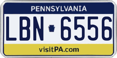 PA license plate LBN6556