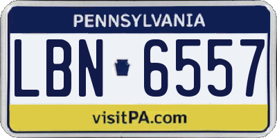 PA license plate LBN6557