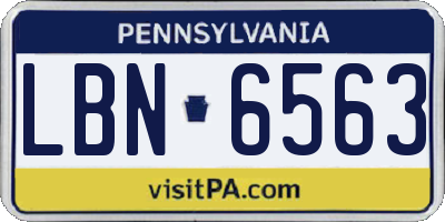 PA license plate LBN6563