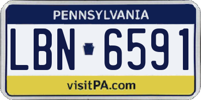 PA license plate LBN6591