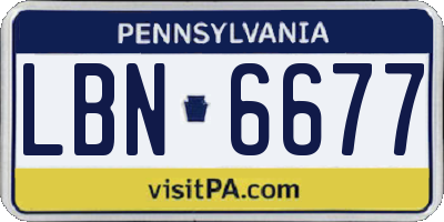 PA license plate LBN6677