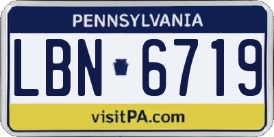PA license plate LBN6719